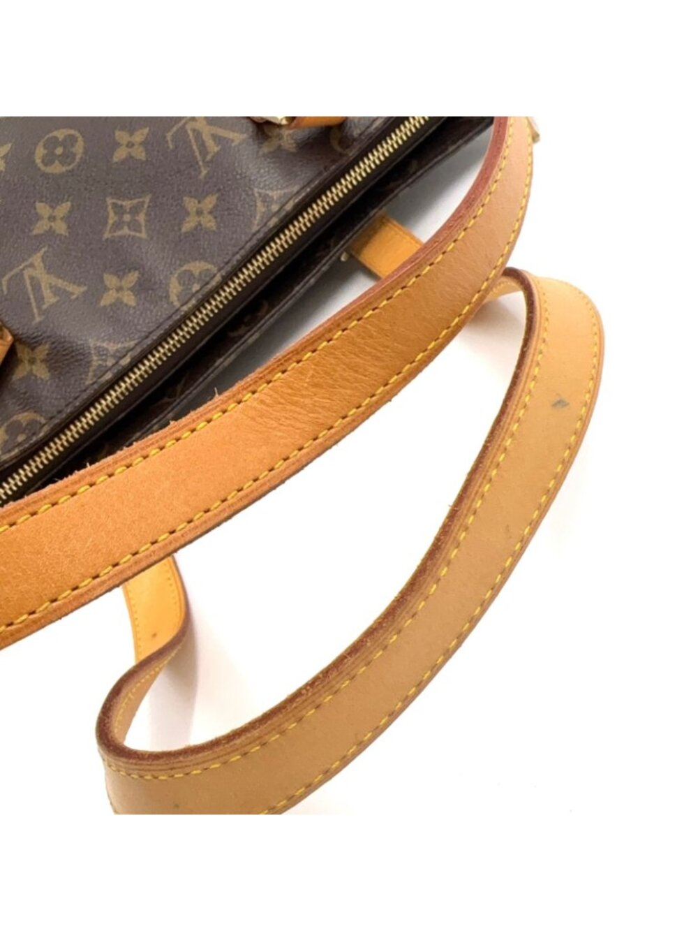 Louis Vuitton Cabas Piano Monogram Leather Brown Light Tote Gold - Picture 7 of 15
